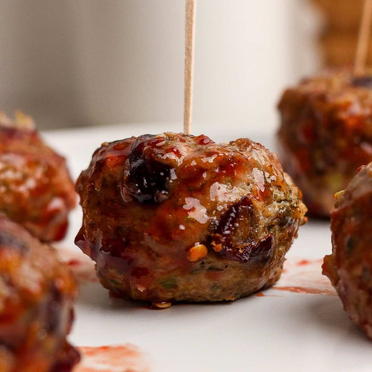 Juicy Thanksgiving Meatballs: Sweet, Spicy Raspberry Glaze